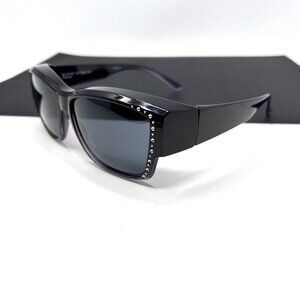 Solar Shield SS FO-027 Sunglasses Polarized Rhinestones Lilac Ink Full Rim